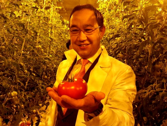 Мэр Якутска сорвал первый помидор в японской теплице